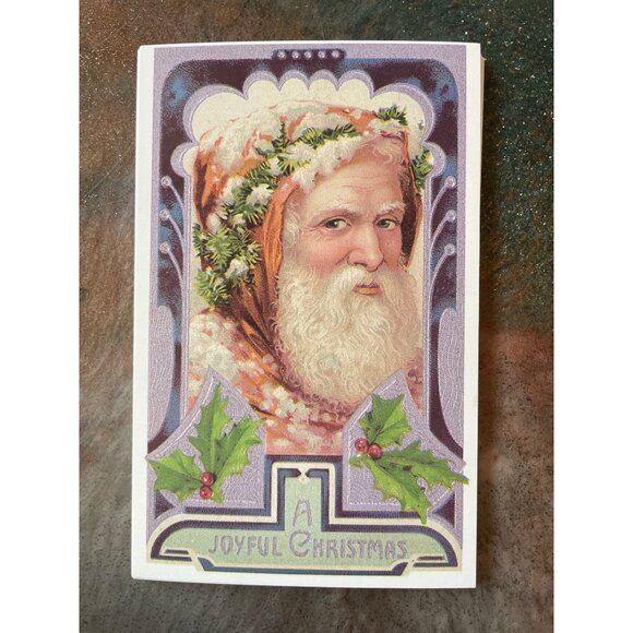 Vintage Victorian Christmas & New Year Postcards Set Girls Boys Santa Angels - Picture 10 of 11